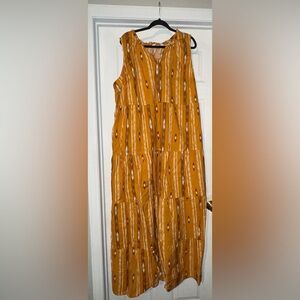 Sonoma Mustard Patterned Maxi Dress